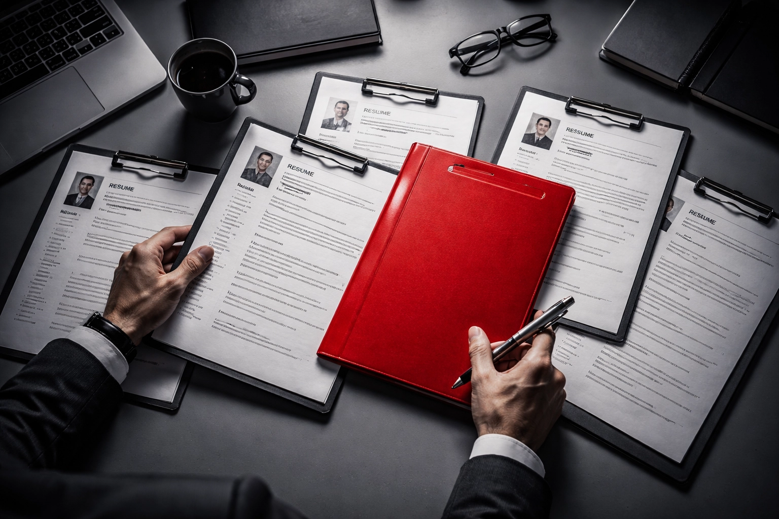 HR professional reviewing candidate documents for thorough employee background checks